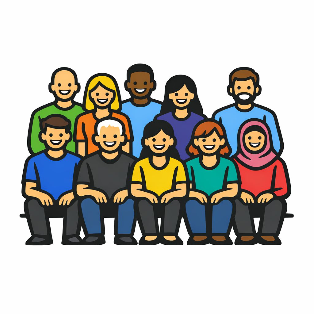 Gruppe beteiligter Forscher in Form einer Illustration