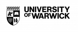 Logo der University of Warwick: Wappen mit akademischen Symbolen und Namenszug.